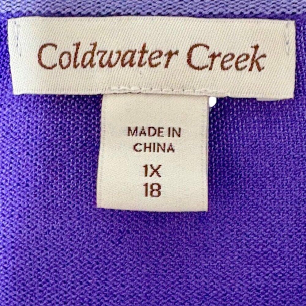 Coldwater Creek Silk/Cotton Cardigan - Purple/Lavender - 1X - Picture 6 of 9